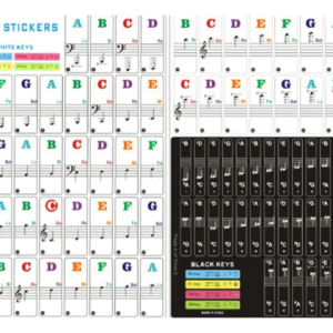 Guía adhesiva transparente de notas para teclado y piano
