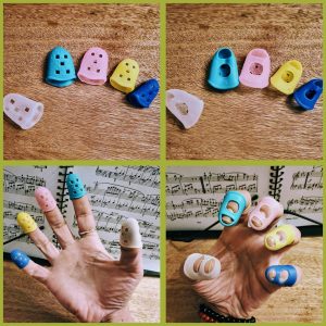 Set de 5 Protectores de Dedos de Silicona para Instrumentos de Cuerda